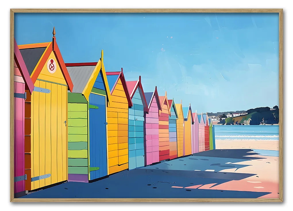 Beach Huts In Color 29 7x42 Cm