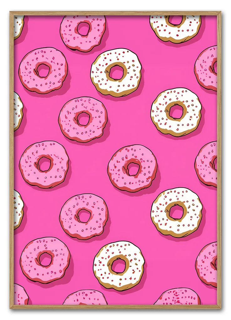 Donut Party On Pink 29 7x42 Cm