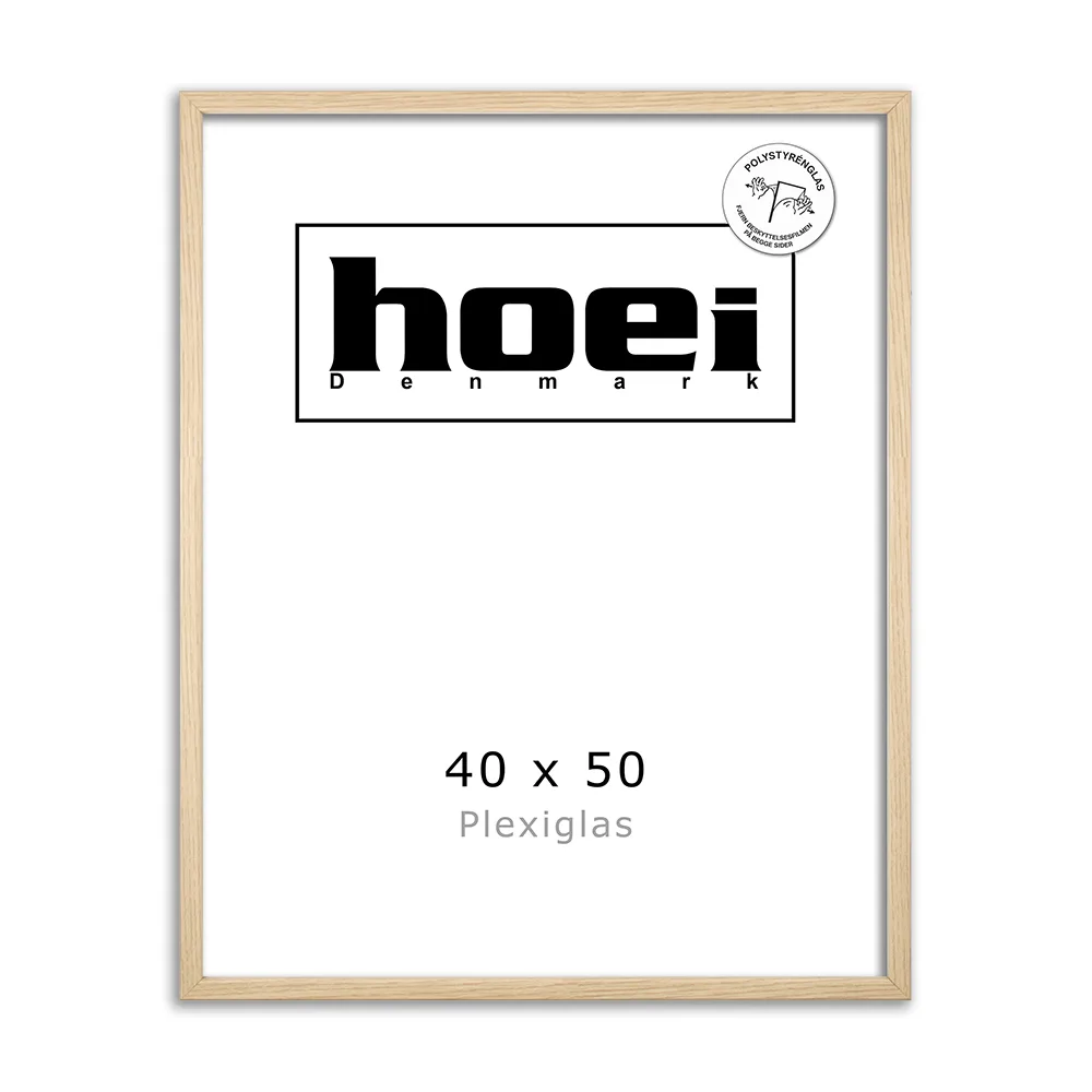 Egetræsramme 40x50 Cm Plexiglas