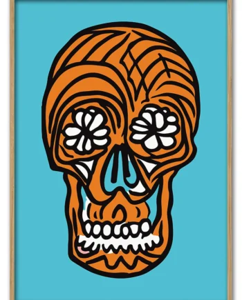 Flower   Skull   In   Orange   29   7x42   Cm