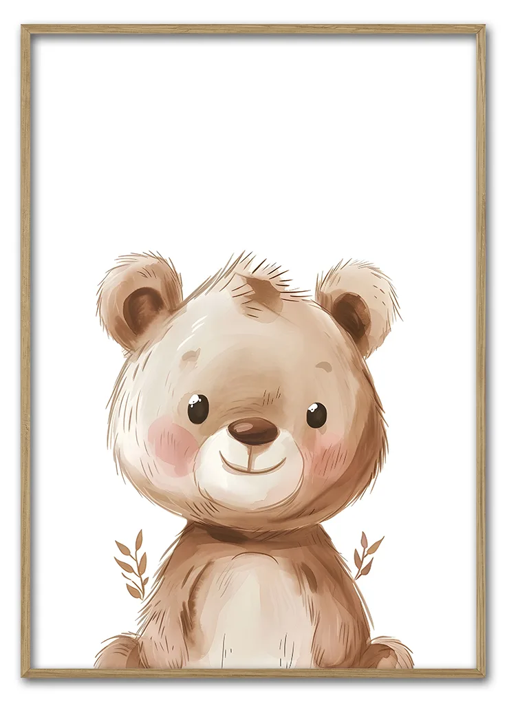 Fluffy Bear Portrait 42x59 Cm