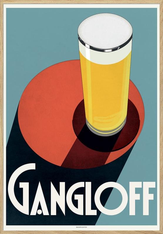 Gangloff Beer Reklameplakat Af Jean   Ylen