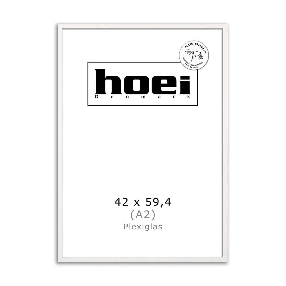 Hvid Træramme 42x59 Cm A2 Plexiglas