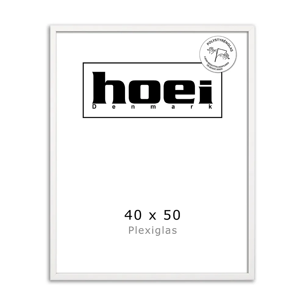 Hvid Træramme 40x50 Cm Plexiglas