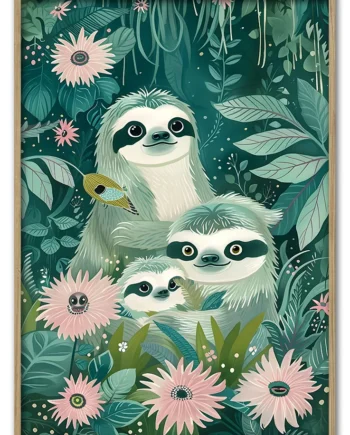 Jungle   Sloth   Family   29   7x42   Cm