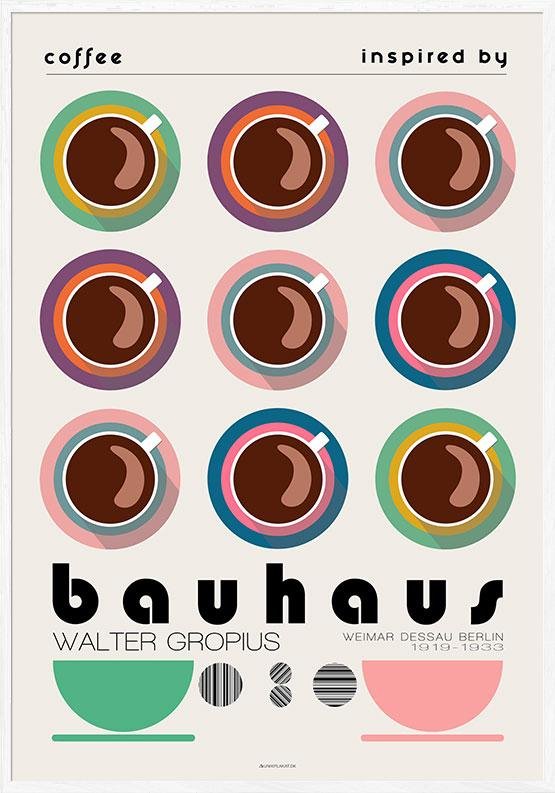 Kaffeplakat Bauhaus-style