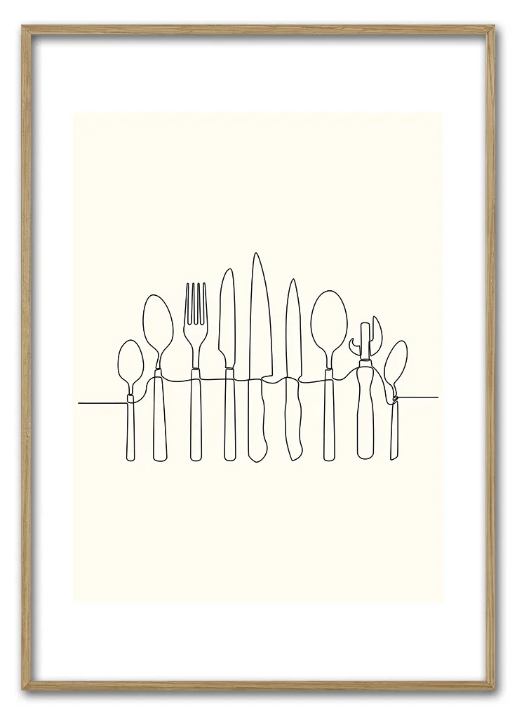 Kitchen Line Art No 01 29 7x42 Cm
