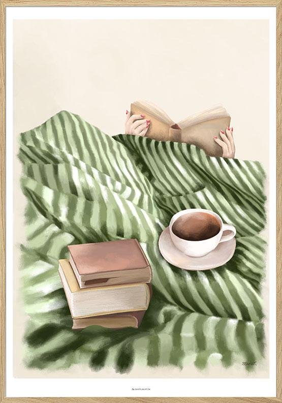 Kunstplakat Books In Bed