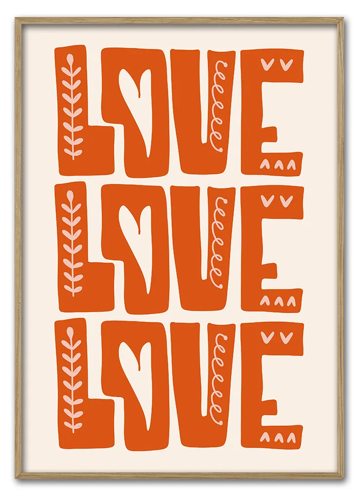 Love Block Print 29 7x42 Cm