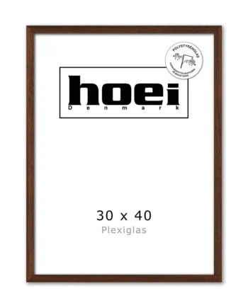 Massiv   Egetræsramme    Mørk    30x40   Plexiglas