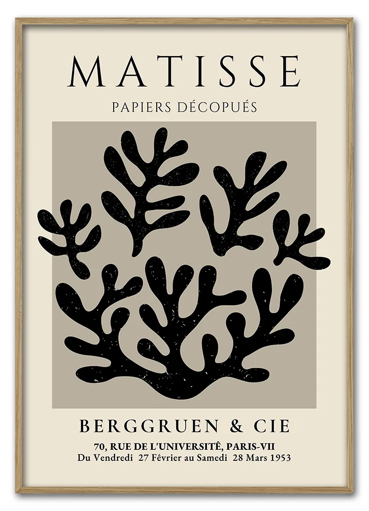 Matisse Coral Form No 07 Black On Beige 29 7x42 Cm