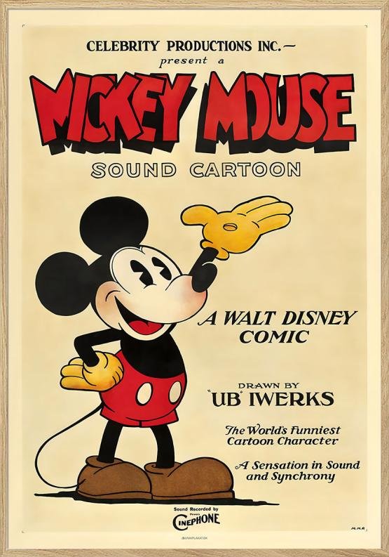 Mickey Mouse Promotion Poster Fra 1928