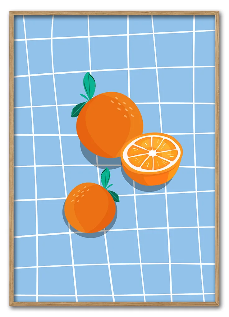 Orange Twist On Blue 29 7x42 Cm