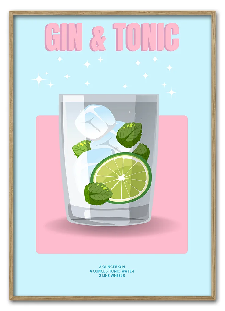 Pastel Citrus Fresh Gin Tonic 29 7x42 Cm