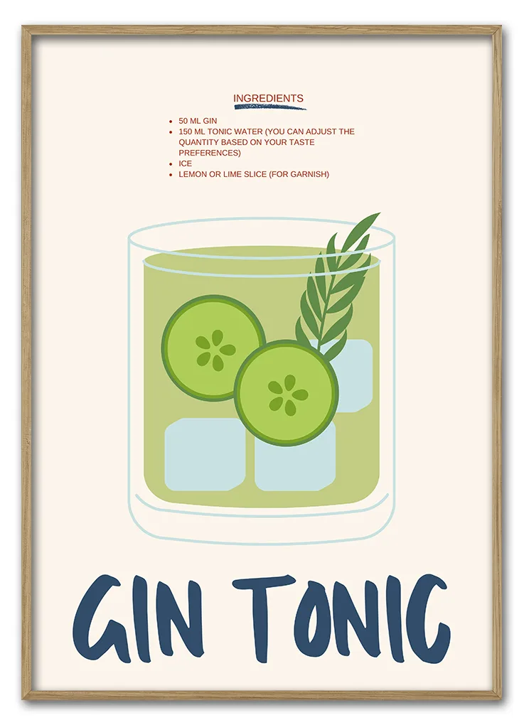 Pastel Cool Gin Tonic 29 7x42 Cm