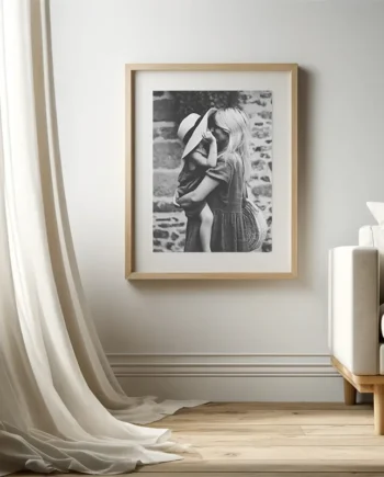 Plakat -  Og   Papirprint   Landskab   40x50   Cm   Mørk   Massiv   Eg   Træramme
