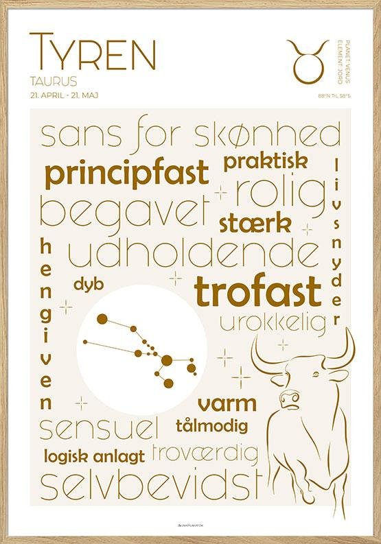 Plakat Stjernetegn Tyr