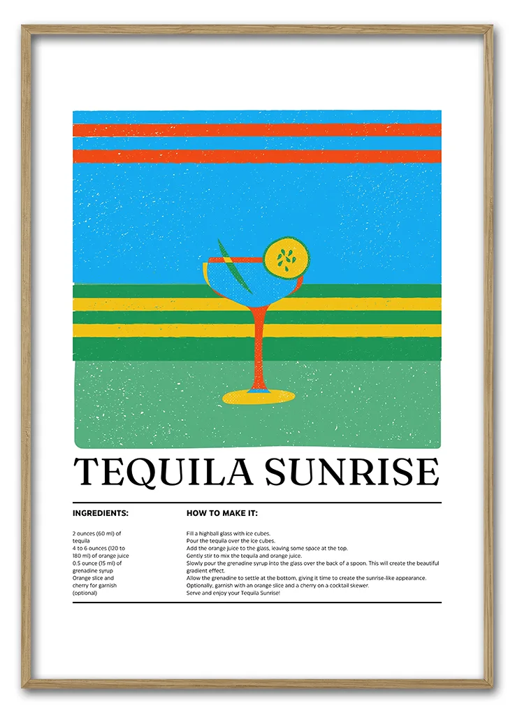 Retro Tequila Sunrise Pop 29 7x42 Cm