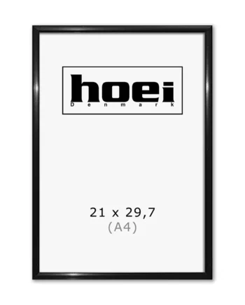 Sort   Aluminiumsramme   21x29        A4    Plexiglas