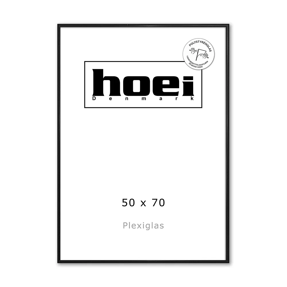 Sort Aluminiumsramme 50x70 Cm Plexiglas
