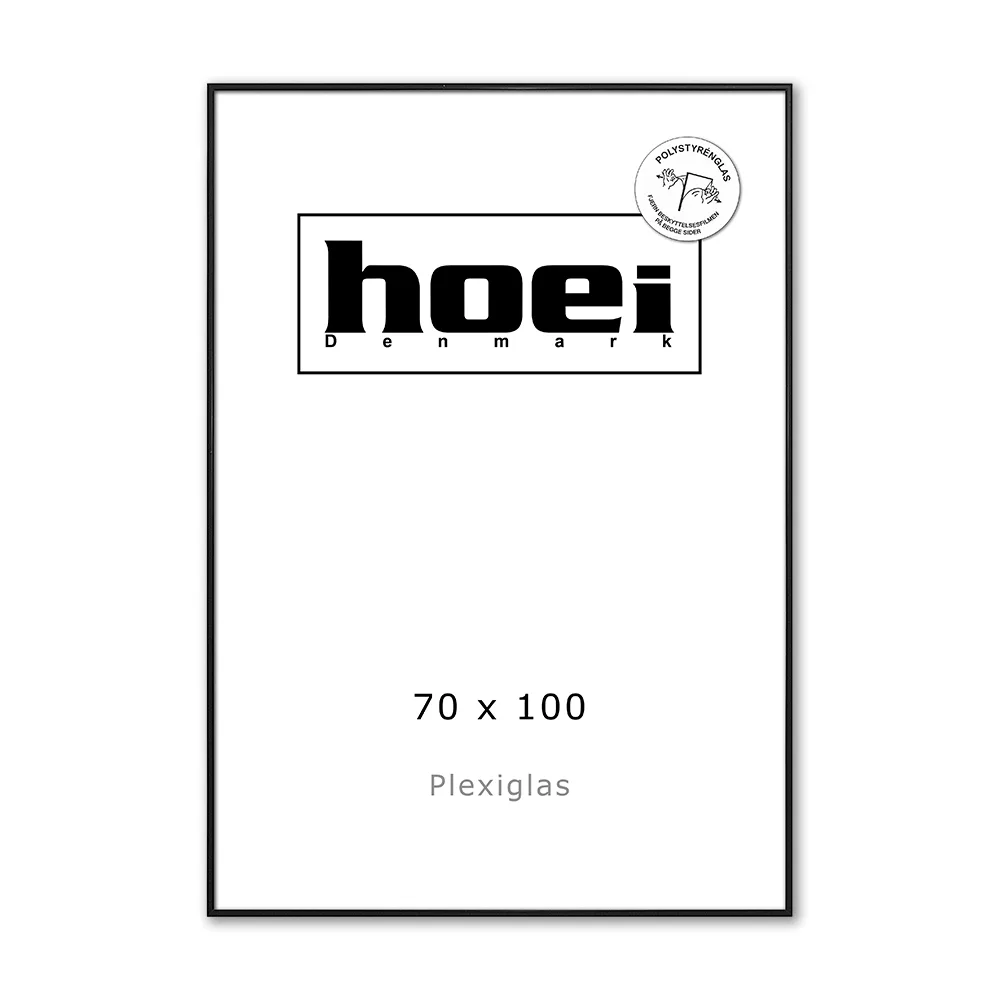 Sort Aluminiumsramme 70x100 Cm Plexiglas