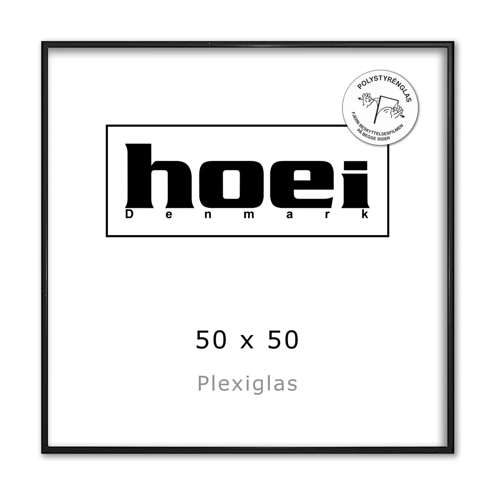 Sort Aluminiumsramme 50x50 Cm Plexiglas