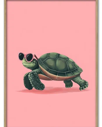 Turtle   On   Pink   29   7x42   Cm