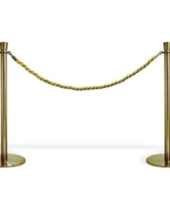 Afspærringsstolpe   System        Standere   Med   Guldfarvet   Reb