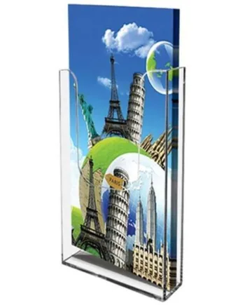 Akryl   Brochureholder   Til   Væg   Vertikal   Flyer   M65       9x21   Cm
