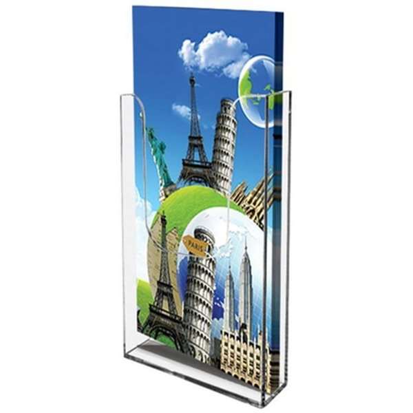 Akryl Brochureholder Til Væg Vertikal Flyer M65 9x21 Cm