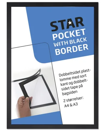 Akrylholder   Med   Sort   Ramme    Magnetluk   Og   Tape