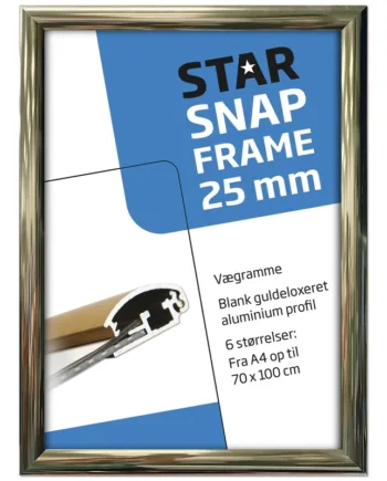 Alu   Klapramme    Blank   Guld    25   Mm   Profil