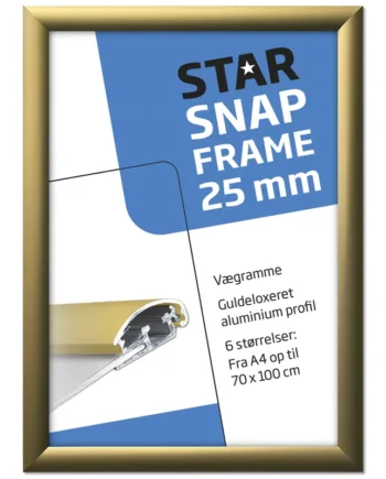 Alu   Klapramme   Mat   Guld    25   Mm   Profil