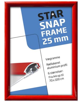 Alu   Klapramme    Rød    25   Mm   Profil