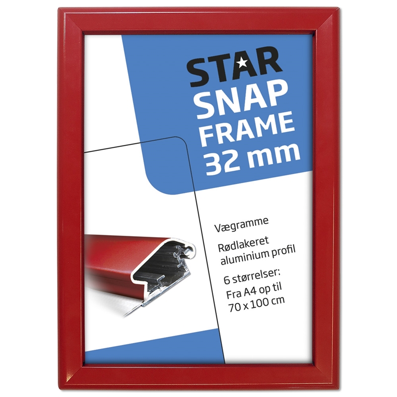 Alu Klapramme Rød 32 Mm Profil