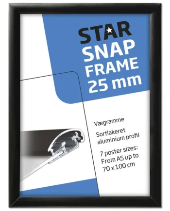 Alu   Klapramme    Sort    25   Mm   Profil