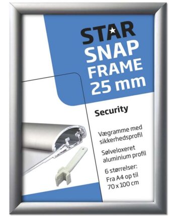 Alu   Security   Klapramme    Sølv    25   Mm   Profil