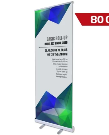 Basic   Roll - Up    Enkeltsidet    Alu   Sølv    80   Cm