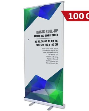 Basic   Roll - Up   Kassette    Enkeltsidet    Alu   Sølv    100   Cm