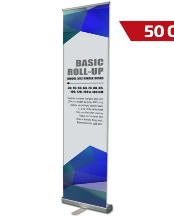 Basic   Roll - Up   Kassette    Enkeltsidet    Alu   Sølv    50   Cm