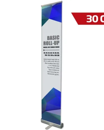 Basic   Roll - Up   Kassette    Enkeltsidet    Alu   Sølv    30   Cm