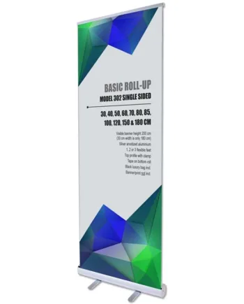 Basic   Roll - Up    Enkeltsidet    Alu   Sølv    Inkl    Bannerprint