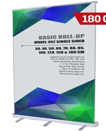 Basic   Roll - Up   Kassette    Enkeltsidet    Alu   Sølv    180   Cm