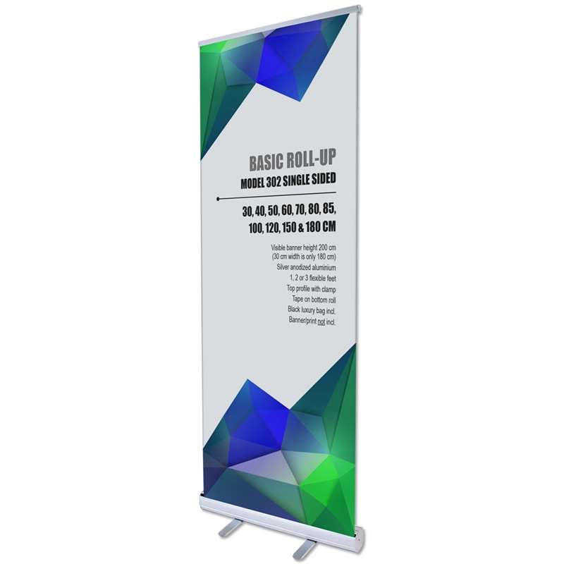 Basic Roll - Up Enkeltsidet Alu Sølv Inkl Bannerprint