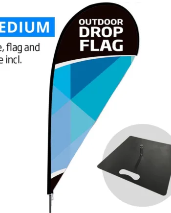 Beachflag    Outdoor   Drop   Flag    Medium    Inkl    Flag   Og   Black   Flag   Base