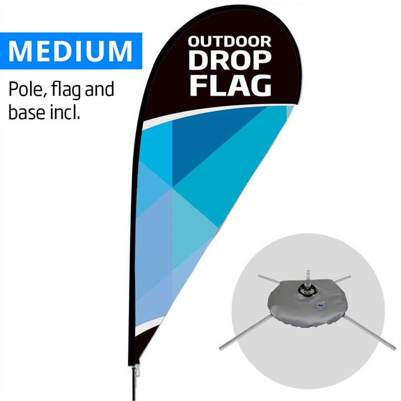 Beachflag Outdoor Drop Flag Medium Inkl Flag Og Cross Flag Base