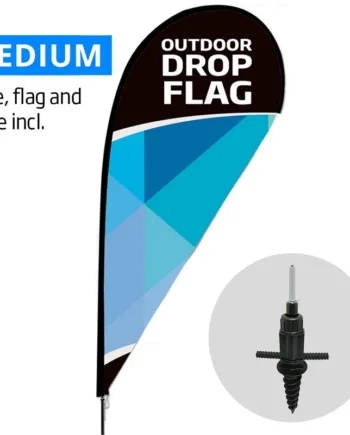 Beachflag    Outdoor   Drop   Flag    Medium    Inkl    Flag   Og   Screw   Flag   Base