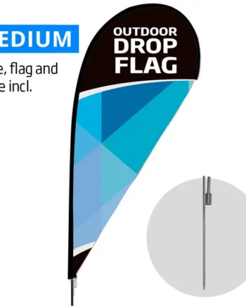 Beachflag    Outdoor   Drop   Flag    Medium   Inkl    Flag   Og   Spike   Flag   Base