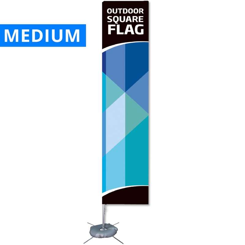 Beachflag Outdoor Square Flag Medium Inkl Stang Flag Og Cross - Fod
