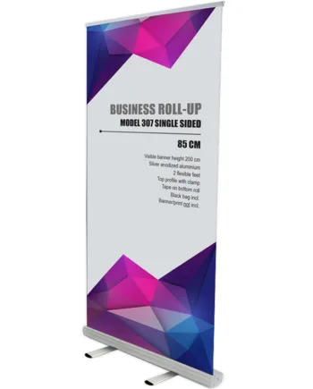 Business   Roll - Up    Enkeltsidet    100   Cm    Alu   Sølv    Inkl    Taske   Og   Bannerprint